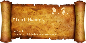 Michl Hubert névjegykártya